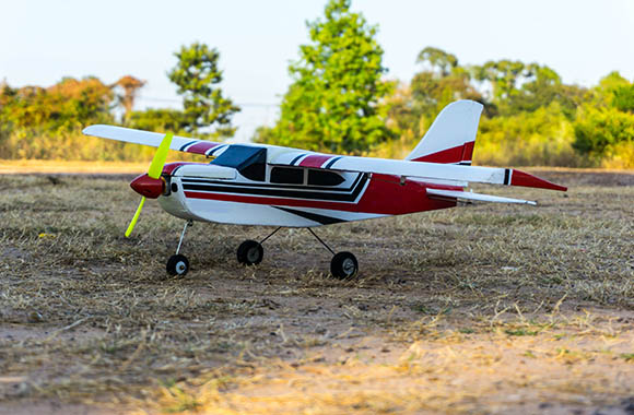 RC aeroplane: Beginner model aeroplane made of foam.