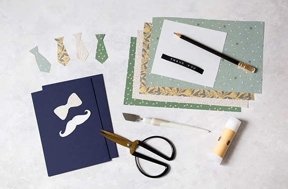 Materials for the last-minute Father's Day card. Materials for the last-minute Father's Day card.