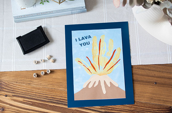Happy Father's Day: Father's Day card with your child's handprint. Happy Father's Day: Father's Day card with your child's handprint.