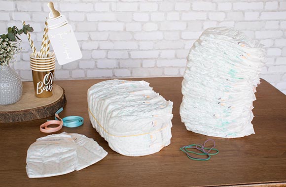 DIY Pram nappy cake.