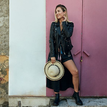 chaqueta biker piel mujer