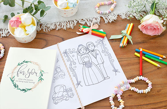 DIY-kleurboek voor de kleine bruiloftsgasten