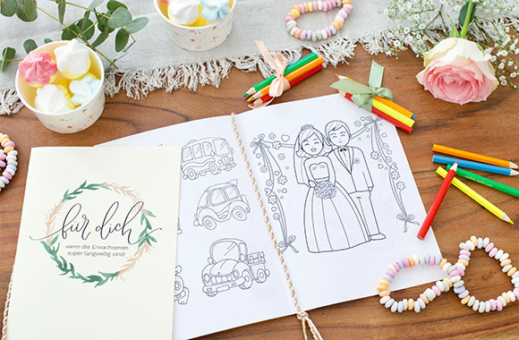 DIY Ausmalbuch für kleine Hochzeitsgäste