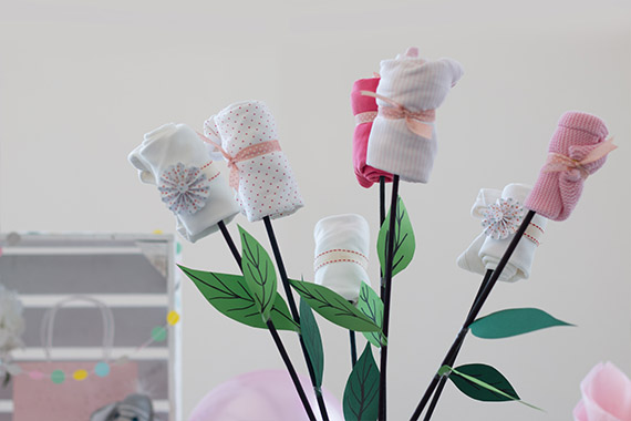 Rompertjesbloemenboeket voor meisjes decoreren Rompertjesbloemenboeket voor meisjes decoreren