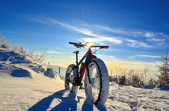 Fatbike w śniegu Fatbike w śniegu