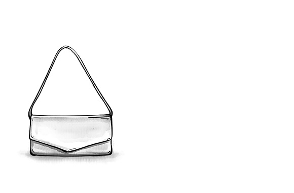Baguette Bag – langgezogene Abendtasche mit kleinem Trageriemen