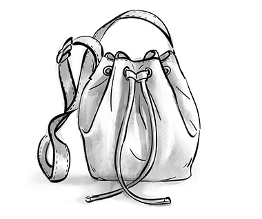 Bucket Bag – lässige Schultertasche mit rundem, festem Boden Bucket Bag – lässige Schultertasche mit rundem, festem Boden