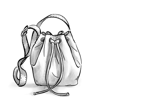Bucket Bag – lässige Schultertasche mit rundem, festem Boden Bucket Bag – lässige Schultertasche mit rundem, festem Boden