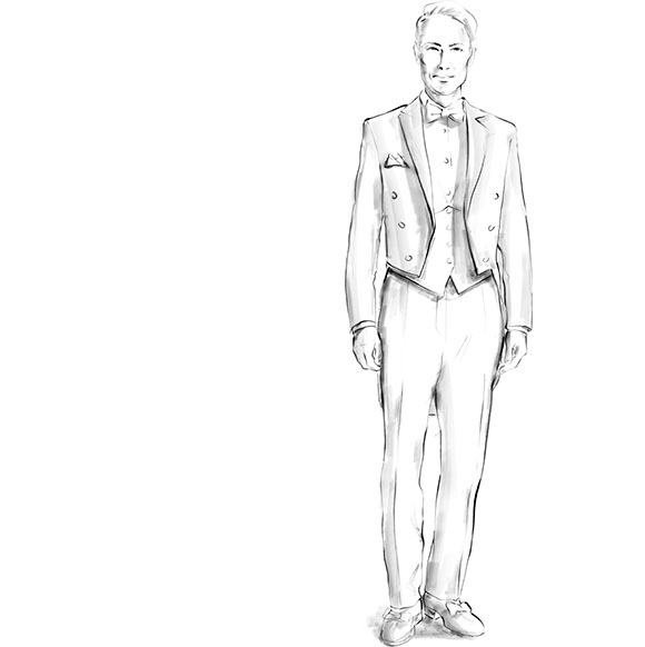 Frac da matrimonio, con gilet e papillon Frac da matrimonio, con gilet e papillon