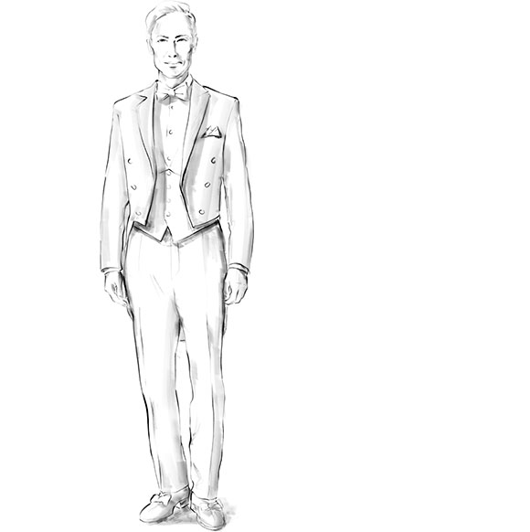 Un costume de mariage en queue-de-pie Un costume de mariage en queue-de-pie