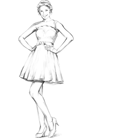 Standesamtkleid mit knielangem Rock – kurzes Hochzeitskleid Standesamtkleid mit knielangem Rock – kurzes Hochzeitskleid