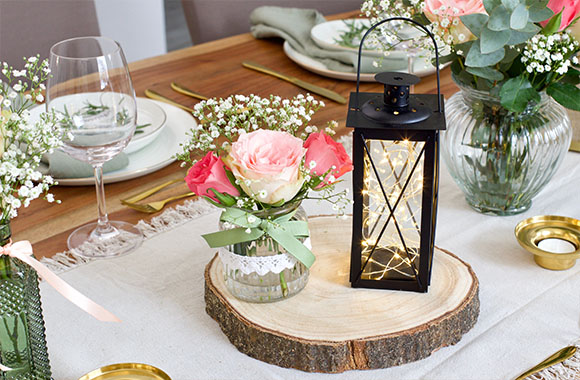 Decoración romántica de boda con farolillos Decoración romántica de boda con farolillos
