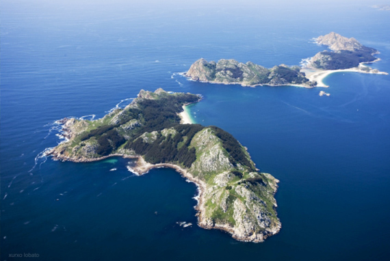 Vista aérea de las Islas Cíes