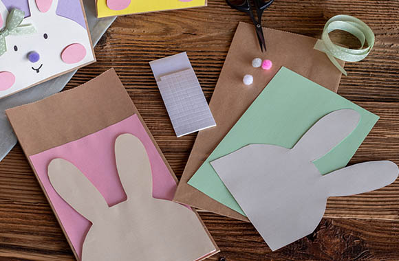 Easter craft template - These are the materials you will need for the Easter gift bags.