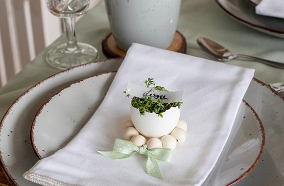 Easter food - you can place name cards or little messages in the cress egg.