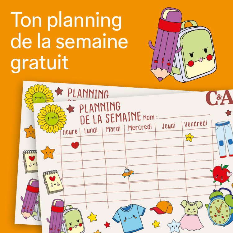 Planning de la semaine gratuit pour les enfants !